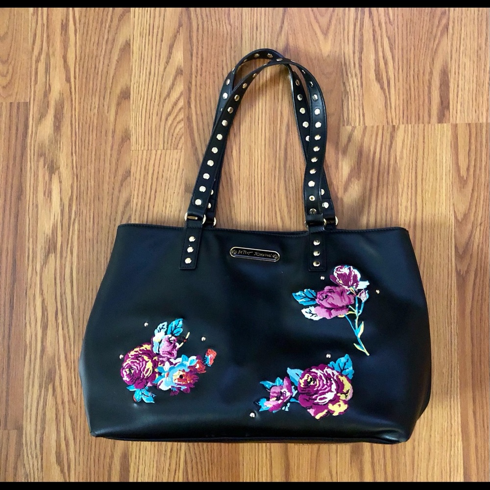 Betsey Johnson Purse with Rose Embroidery